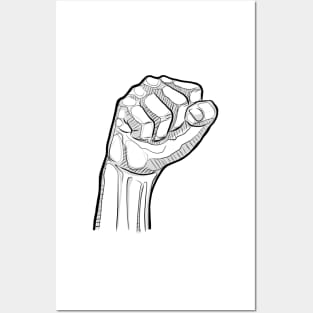 Digital illustration of a human fist Posters and Art